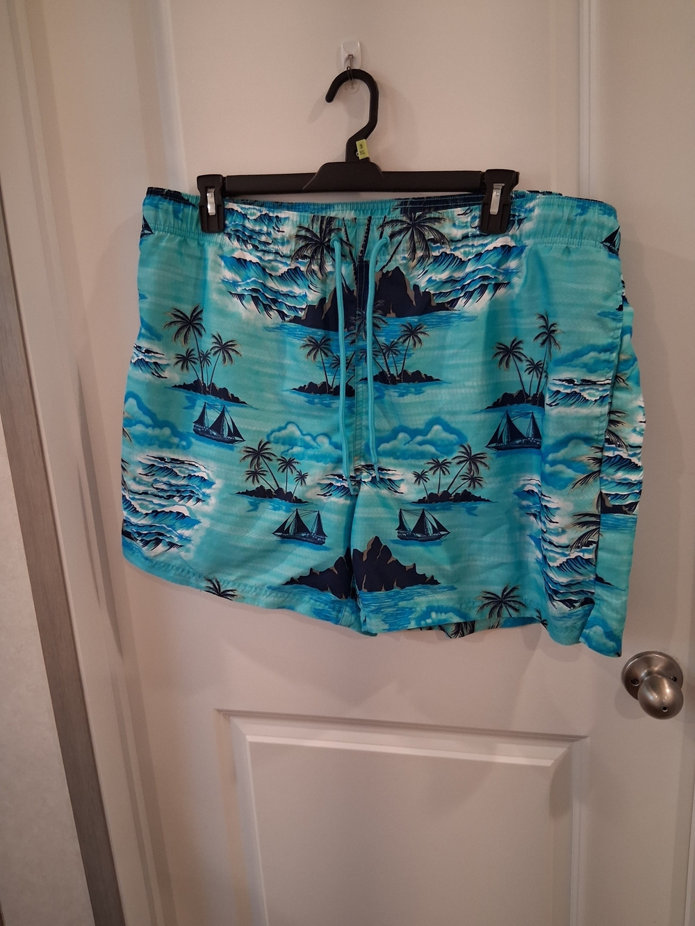 George Turquoise and Navy Tropical  Swim Trunks Size 2XL